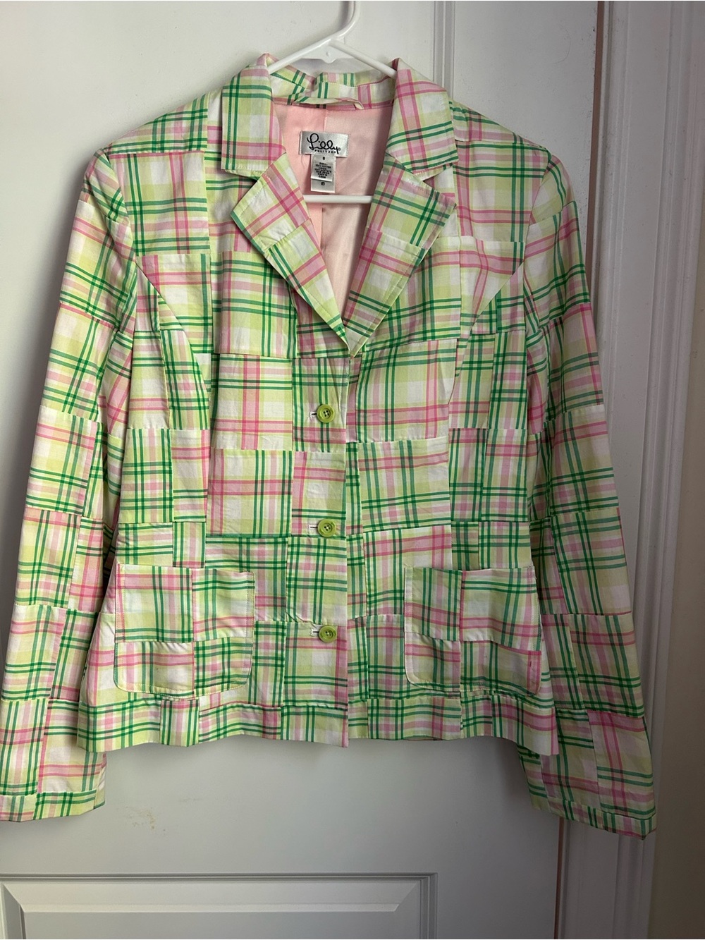 VINTAGE LILLY PULITZER MADRAS PLAID SPRING BLAZER